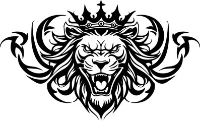 Obraz premium Tribal Lion King Emblem Vector Tettoo