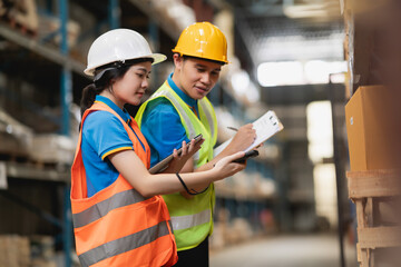 Collaborating Warehouse Workers Assessing Inventory with Safety Gear in Industrial Setting