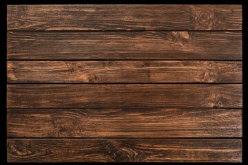 Naklejka premium Rich, dark wood planks arranged in horizontal rows.