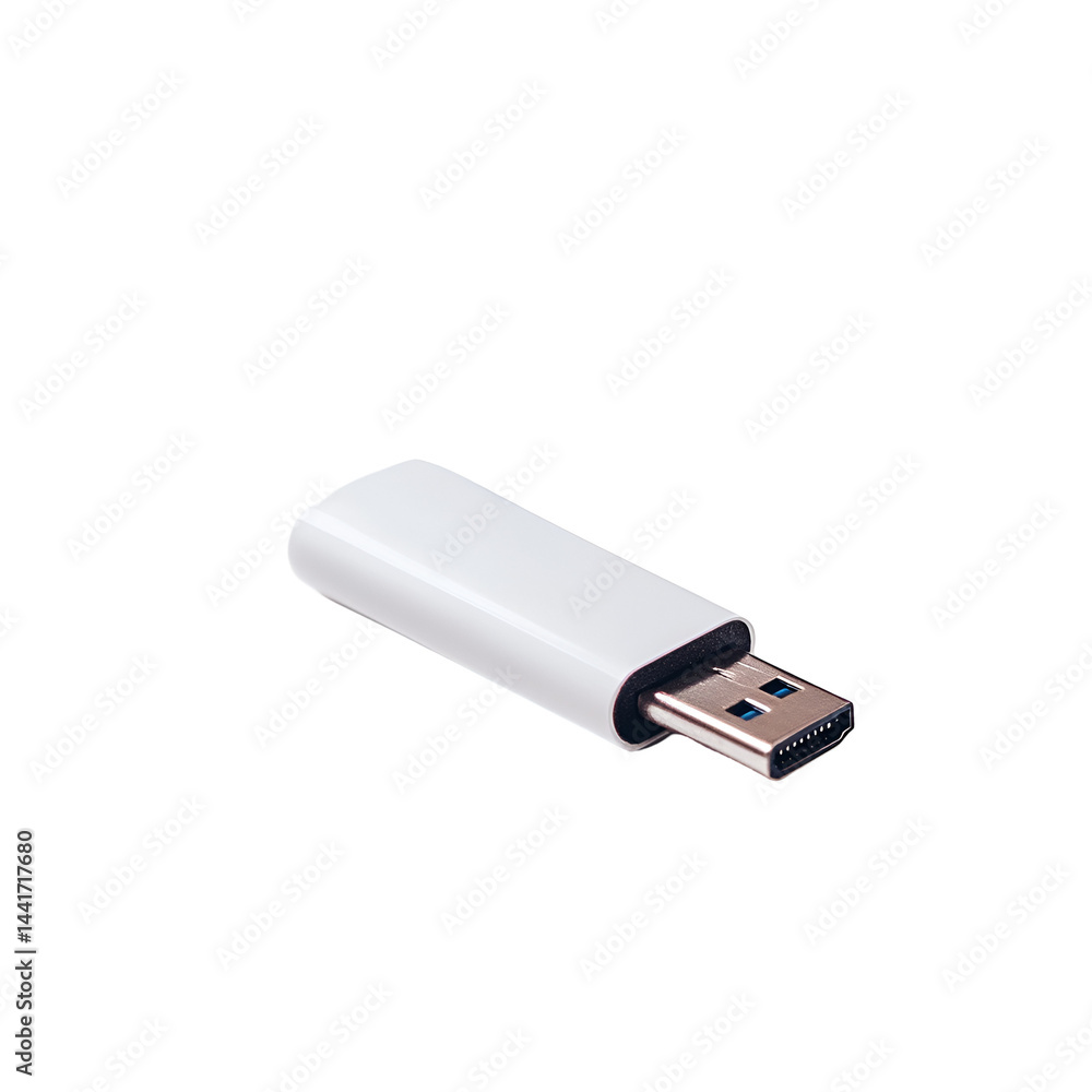 Poster white usb flash drive on dark background portable data storage solution for technology and business