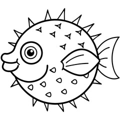 Abstract Pufferfish Vector Design