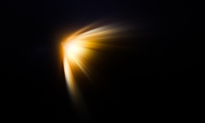 Sun Light Overlay. Sun rays overlay. Sun rays light isolated on black background, overlay design. optics special lens light effect. abstract lens flare light over black background . spotlight on stage