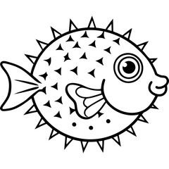 Abstract Pufferfish Vector Design