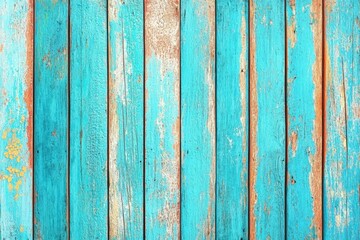 Aged teal-colored wooden planks forming a textured wall.