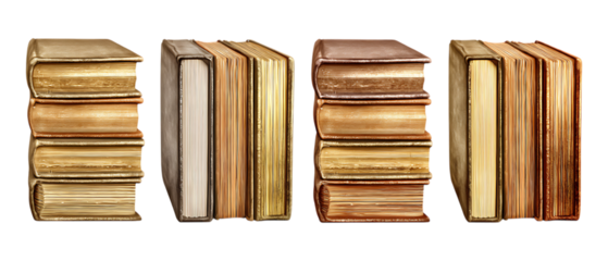 Pack of Books Against Transparent Background for Education Branding, Reading Promotion, or Library Design Projects