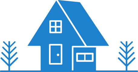 House minimal logo icon silhouette isolated sign vector design illustration