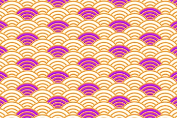 Abstract wave lines pattern texture background vector illustration. Gold Chinese and Japanese seamless pattern with purple color. Traditional oriental Chinese and Japanese stylet. Three-dimensional.