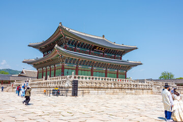 경복궁 근정전의 전경-Exterior view of Geunjeongjeon Hall in Gyeongbokgung Palace, Seoul, South Korea