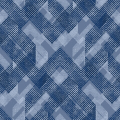 Seamless monochrome abstract pattern. Blue background.