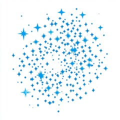 Obraz premium Abstract Burst of Light Blue Stars on White Background