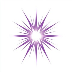 Abstract Purple Starburst on White Background