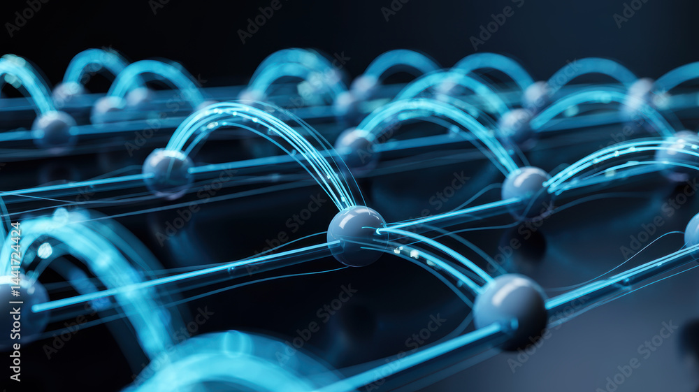 Poster image showcases agentic ai concept illustrating interconnected nodes flowing lines, representing adv