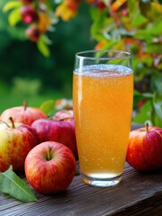 Refreshing Sparkling Apple Cider Spritzer with Fresh Apples