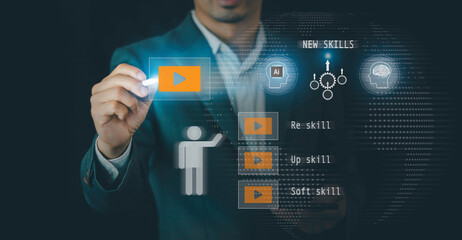 Employee reskill, upskill, and soft skill training, Digital transformation, Adoption of AI technology strategy, enhancing  business capabilities, adaptability, Layoff workforce retraining