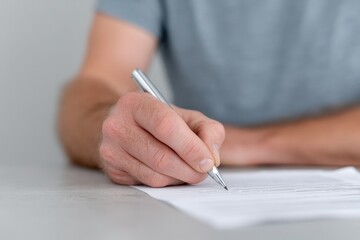 close-up of business professional hands analyzing financial documents highlighting financial consulting with clean