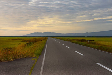 Naklejka premium 北海道・猿払村道エサヌカ線