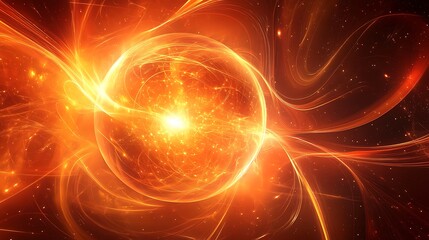 Fiery abstract illustration glowing energy cosmic explosion vibrant colors image