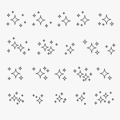 Sparkle icon set illustration
