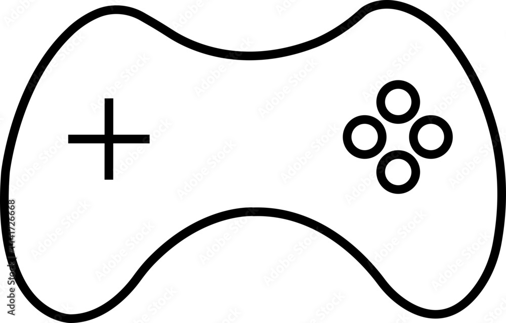 Poster video game console icon in line style. gaming controller concept. gaming technology sign symbol illu