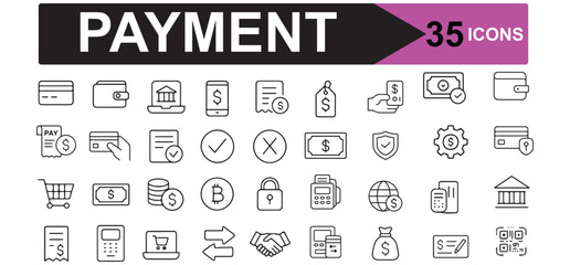 Comprehensive Set of Payment Icons for Financial and E Commerce Needs