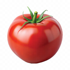 realistic 3d red tomato and slice isolated on  transparent background