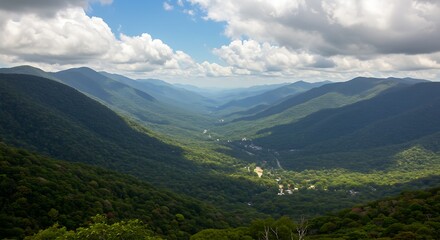 Fototapeta premium Sun-Drenched Valley's Embrace AI Generated