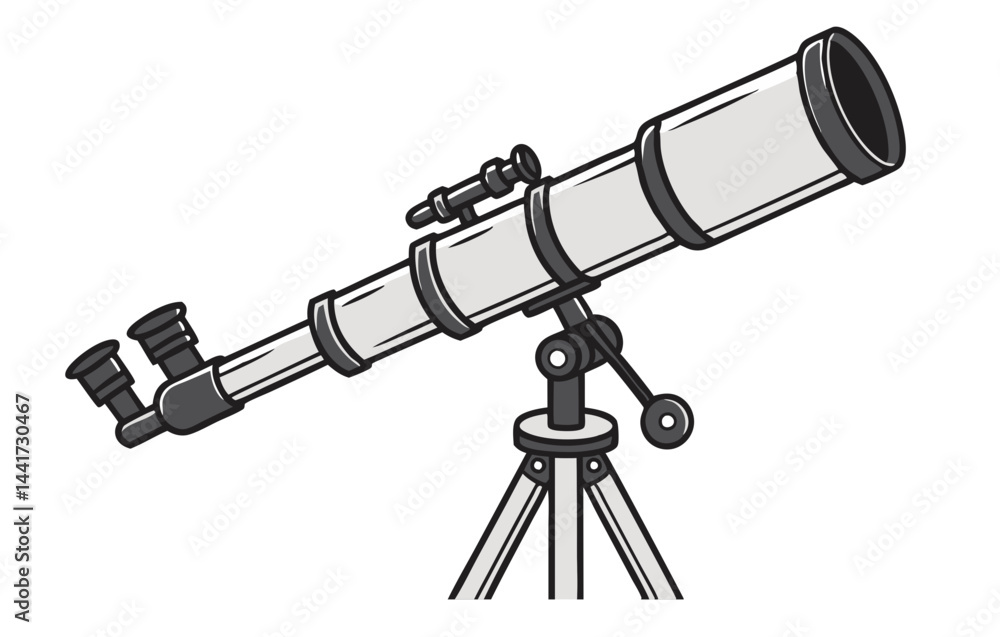 Aufkleber advanced telescope vector illustration showing a high-powered observation device on a tripod for ast