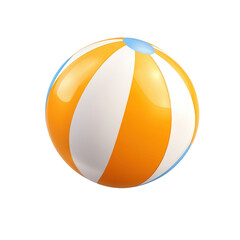 A glossy, striped orange and white beach ball.