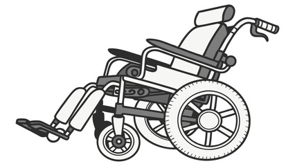 Fototapeta premium Illustration of a wheelchair with a headrest and footrests, designed for mobility assistance device