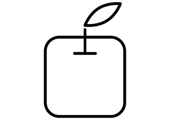 シンプルな四角いリンゴのアイコン