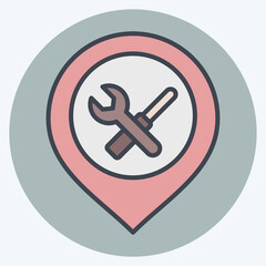 Icon Engineering. related to Location symbol. color mate style. design editable