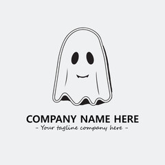 Ghost face icon illustration black and white vector image