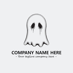 Ghost face icon illustration black and white vector image