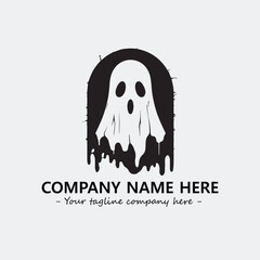 Ghost face icon illustration black and white vector image