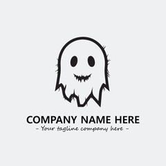 Ghost face icon illustration black and white vector image