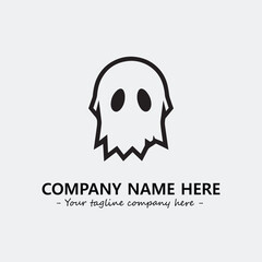 Ghost face icon illustration black and white vector image