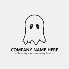 Ghost face icon illustration black and white vector image