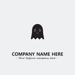 Ghost face icon illustration black and white vector image