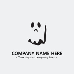 Ghost face icon illustration black and white vector image