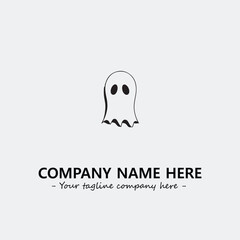 Ghost face icon illustration black and white vector image