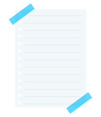 Blank paper note sheet business school stationary illustration clipart