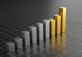 Rising Bar Graph – Growth, Progress, Business Success Visualization