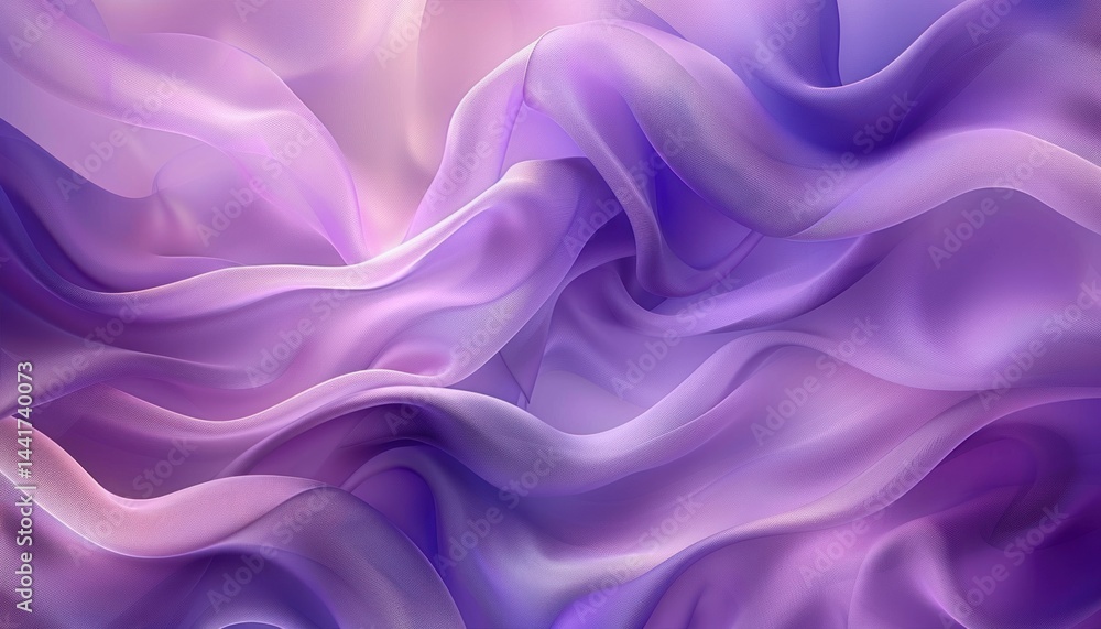 Fototapete soft flowing translucent purple and pink fabric folds creating a gentle and ethereal abstract composition