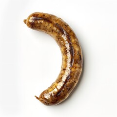 Grilled bratwurst sausage isolated on white background for bbq food and meat product photography on transparent background