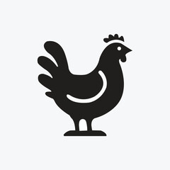 Stylized Vector Illustration of a Chicken: A Simple and Elegant Design