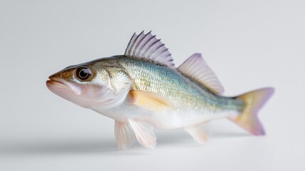 Fototapeta premium photograph single fish isolated on pristine white backdrop