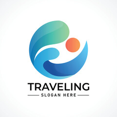 Traveling tour holiday trip summer logo