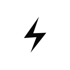 Minimalist black lightning bolt symbol isolated on white background graphic resource