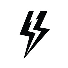 Simple black lightning bolt vector graphic on a white background
