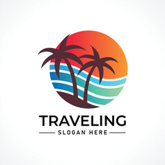 Traveling tour holiday trip summer logo
